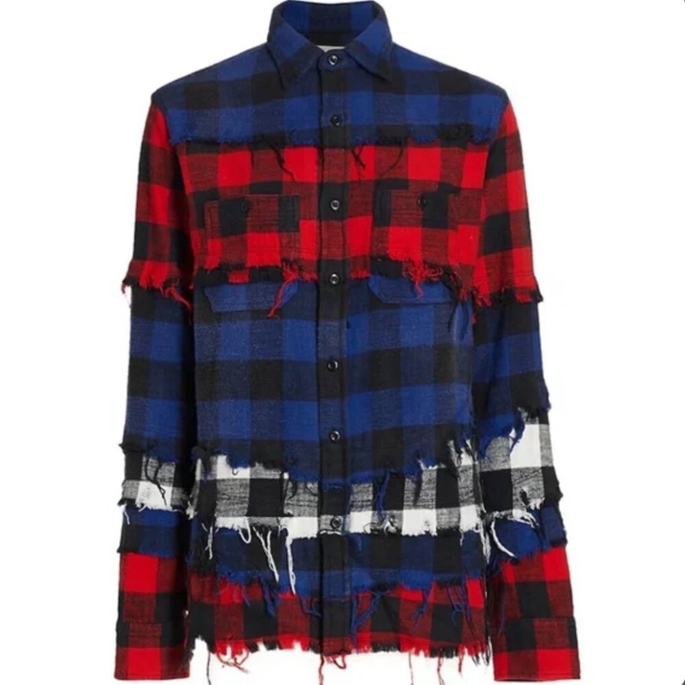 R13 Distressed Plaid Shirt Buffalo